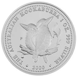 Pre-Owned 2000 Australia Kookaburra 1oz Proof Silver Coin - VAT Free