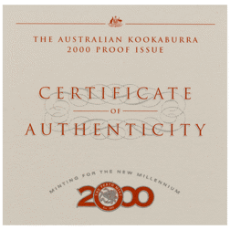Pre-Owned 2000 Australia Kookaburra 1oz Proof Silver Coin - VAT Free