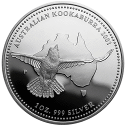 Pre-Owned 2001 Australia Kookaburra 1oz Proof Silver Coin - VAT Free