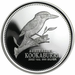 Pre-Owned 2002 Australia Kookaburra 1oz Proof Silver Coin - VAT Free