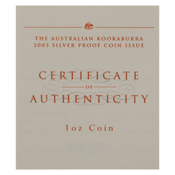 Pre-Owned 2003 Australia Kookaburra 1oz Proof Silver Coin - VAT Free