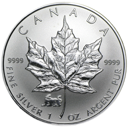 Pre-Owned 1998 Canada Maple 'Tiger Privy' 1oz Silver Coin - VAT Free