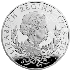 Pre-Owned 2022 UK Queen Elizabeth II Memorial 1oz Proof Design Silver Coin - VAT Free