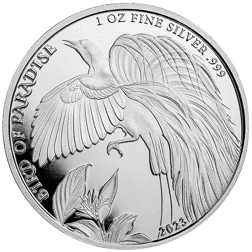 Pre-Owned 2023 Papua New Guinea Bird of Paradise 1oz Silver Coin - VAT Free