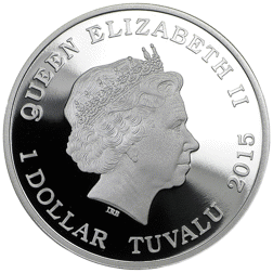 Pre-Owned 2015 Tuvalu Star Trek: Captain Benjamin Sisko 1oz Proof Design Silver Coin - VAT Free