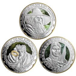 Pre-Owned 2021 New Zealand Lord of the Rings 20th Anniversary Silver Proof 3-Coin Set - VAT Free