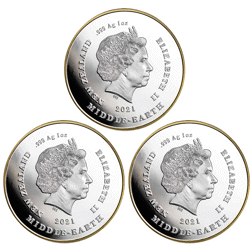 Pre-Owned 2021 New Zealand Lord of the Rings 20th Anniversary Silver Proof 3-Coin Set - VAT Free