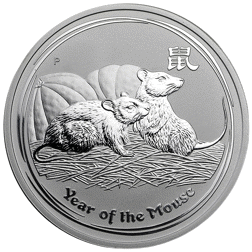 Pre-Owned 2008 Australia Lunar Mouse Proof Design 2oz Silver Coin - VAT Free