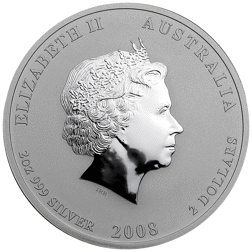 Pre-Owned 2008 Australia Lunar Mouse Proof Design 2oz Silver Coin - VAT Free