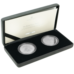 Pre-Owned 2025 UK Tudor Beasts Greyhound of Richmond 1oz Proof Silver 2-Coin Set - VAT Free