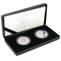 Pre-Owned 2025 UK Tudor Beasts Queen's Panther 1oz Proof Silver 2-Coin Set - VAT Free