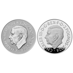 Pre-Owned 2024 UK Tudor Beasts The Seymour Unicorn 1oz Proof Silver 2-Coin Set - VAT Free