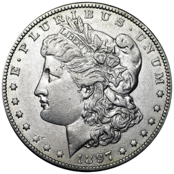 Pre-Owned USA 1897 Morgan Dollar New Orleans Silver Coin - VAT Free