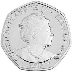 Pre-Owned 2019 Isle of Man Peter Pan 50p Proof Silver Coin - VAT Free