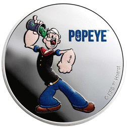 Pre-Owned 2024 Fiji Popeye Colourised 1oz Silver Coin - VAT Free