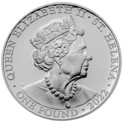 Pre-Owned 2022 St Helena The Queen's Virtues: Courage 1oz Proof Silver Coin - VAT Free