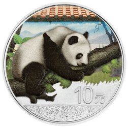Pre-Owned 2016 Chinese Panda Colourised 30g Silver Coin - VAT Free