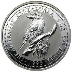 Pre-Owned 1995 Australian Kookaburra 2oz Silver Coin - VAT Free