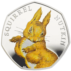 Pre-Owned 2016 UK Squirrel Nutkin 50p Proof Design Silver Coin - VAT Free