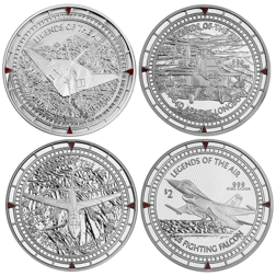 Pre-Owned 2011 Niue Legends of the Air 1oz Proof Silver 4-Coin Collection - VAT Free