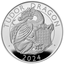Pre-Owned 2024 UK Tudor Beasts Tudor Dragon 1oz Proof Silver Coin - VAT Free