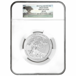 Pre-Owned 2013 USA ATB Nevada Great Basin National Park 5oz Silver Coin - NGC Graded MS69 - 3784147-063
