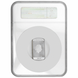 Pre-Owned 2014 Australian Vintage Travel Poster Rectangular 1oz Proof Silver Coin - NGC Graded PF70