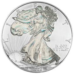 Pre-Owned 2008 USA Eagle Holographic 1oz Silver Coin - VAT Free