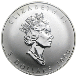 Pre-Owned 2000 Canadian Maple 'Dragon Privy' 1oz Silver Coin - VAT Free