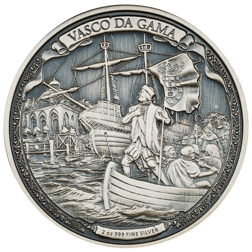 Pre-Owned 2016 Niue 'Journeys of Discovery' Vasco da Gama 2oz Silver Coin - VAT Free