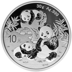 Pre-Owned 2025 Chinese Panda 30g Silver Coin - Carded - VAT Free