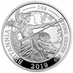 Pre-Owned 2019 UK Britannia 1oz Proof Silver Coin - VAT Free