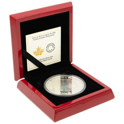 Pre-Owned 2015 Canadian Lustrous Maple Leaves Holographic 5oz Proof Silver Coin - VAT Free