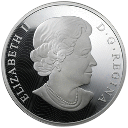 Pre-Owned 2015 Canadian Lustrous Maple Leaves Holographic 5oz Proof Silver Coin - VAT Free