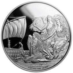 Pre-Owned 2016 Niue 'Creatures of Mythology' Sirens 1oz Proof Silver Coin - VAT Free