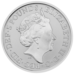 Pre-Owned 2018 UK 65th Anniversary Coronation £5 Piedfort Proof Silver Coin - Missing Outer Box - VA