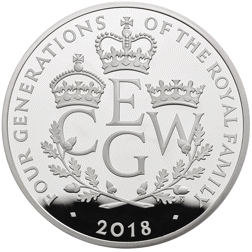 Pre-Owned 2018 UK Four Generations of Royalty 5oz Proof Silver Coin - VAT Free