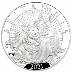 Pre-Owned 2021 UK Britannia 5oz Proof Silver Coin - VAT Free