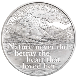 Pre-Owned 2020 UK William Wordsworth 250th Anniversary £5 Proof Silver Coin - VAT Free
