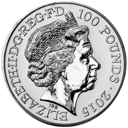 Pre-Owned 2015 UK Big Ben £100 Fine Silver Coin - Not in Presentation Card - VAT Free