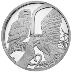 Pre-Owned 2003 South African Birds of Prey: Eagles 2 Rand Proof Silver Coin - VAT Free