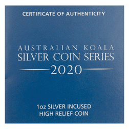 Pre-Owned 2020 Australian Koala 1oz High Relief Proof Silver Coin - VAT Free