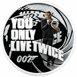 Pre-Owned 2021 Tuvalu James Bond 'You Only Live Twice' 1/2oz Proof Silver Coin - VAT Free