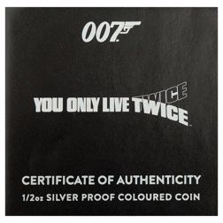 Pre-Owned 2021 Tuvalu James Bond 'You Only Live Twice' 1/2oz Proof Silver Coin - VAT Free