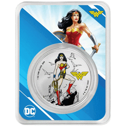 Pre-Owned 2024 Samoa Wonder Woman Colourised 1oz Silver Coin - VAT Free