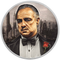 Pre-Owned 2022 Niue The Godfather 50th Anniversary Colourised 1oz Silver Coin - VAT Free