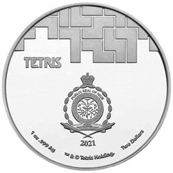 Pre-Owned 2021 Niue Tetris Colourised 1oz Silver Coin - VAT Free