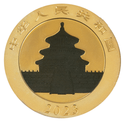 Pre-Owned 2023 Chinese Panda Gold and Black Platinum Gilded 30g Silver Coin - VAT Free