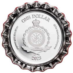 Pre-Owned 2023 Niue Coca-Cola Bottle Cap Colourised 6g Proof Silver Coin - VAT Free