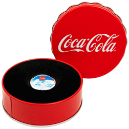 Pre-Owned 2023 Niue Coca-Cola Polar Bear Bottle Cap Colourised 6g Proof Silver Coin - VAT Free